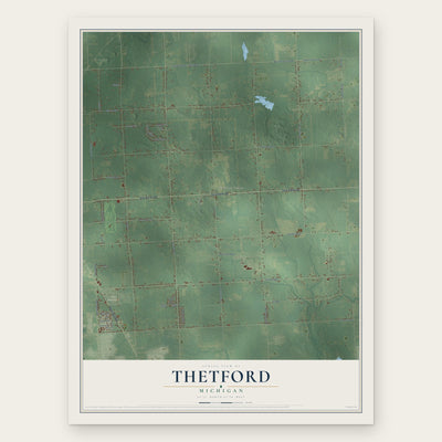 Thetford, Michigan map print, the full design