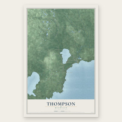 Thompson, Michigan map print, the full design