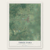 Three Oaks, Berrien County, Michigan map print, the full design