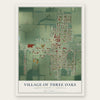 Three Oaks, Michigan map print, the full design