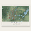 Three Rivers, Michigan map print, the full design