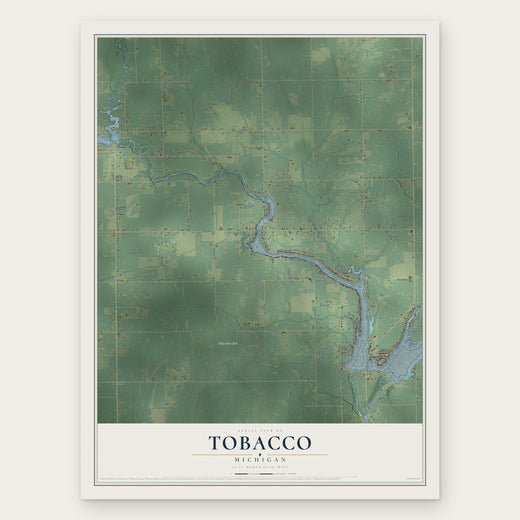 Tobacco, Michigan map print, the full design