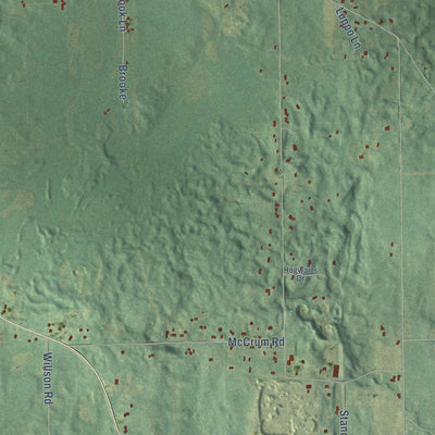 Close-up of the map of Tompkins, Michigan print showing street and building detail