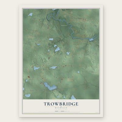 Trowbridge, Michigan map print, the full design