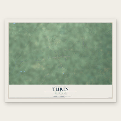Turin, Michigan map print, the full design