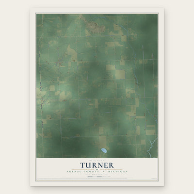 Turner, Arenac County, Michigan map print, the full design