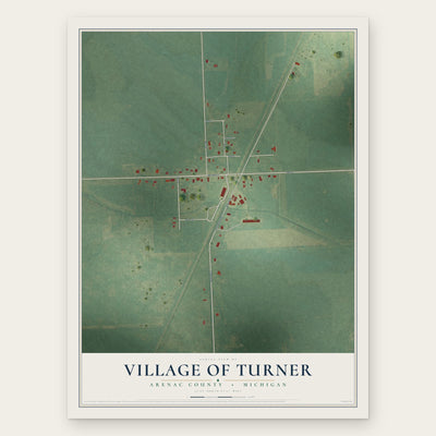 Turner, Michigan map print, the full design