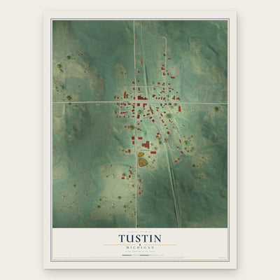 Tustin, Michigan map print, the full design
