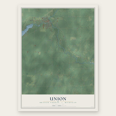 Union, Branch County, Michigan map print, the full design