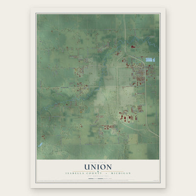 Union, Isabella County, Michigan map print, the full design