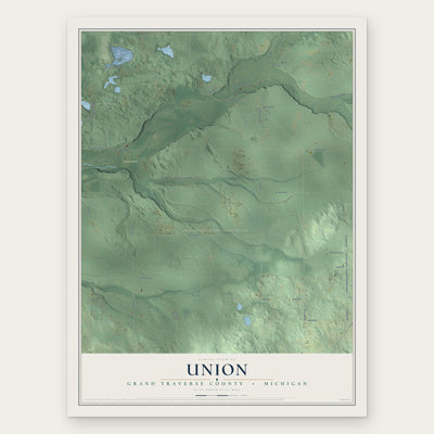 Union, Grand Traverse County, Michigan map print, the full design