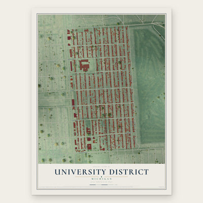 University District, Michigan map print, the full design