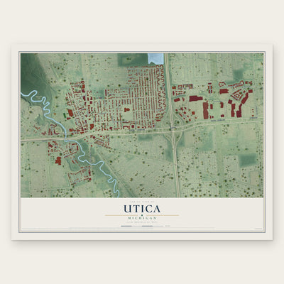 Utica, Michigan map print, the full design