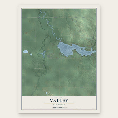 Valley, Michigan map print, the full design