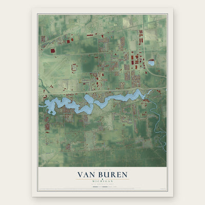 Van Buren, Michigan map print, the full design