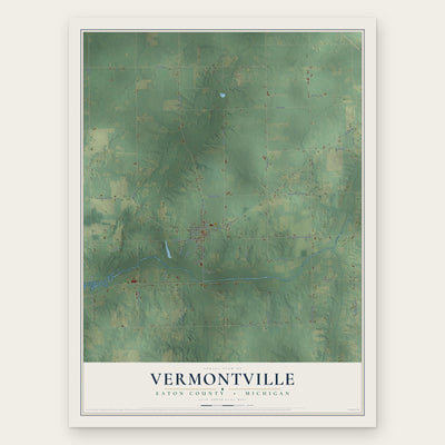Vermontville, Eaton County, Michigan map print, the full design