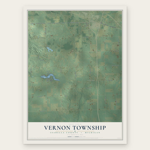 Vernon Township, Isabella County, Michigan map print, the full design