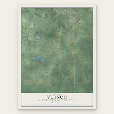 Vernon, Isabella County, Michigan map print, the full design