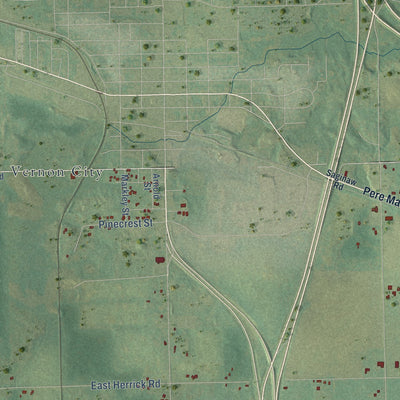 Close-up of the map of Vernon, Isabella County, Michigan print showing street and building detail