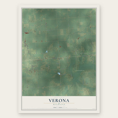 Verona, Michigan map print, the full design