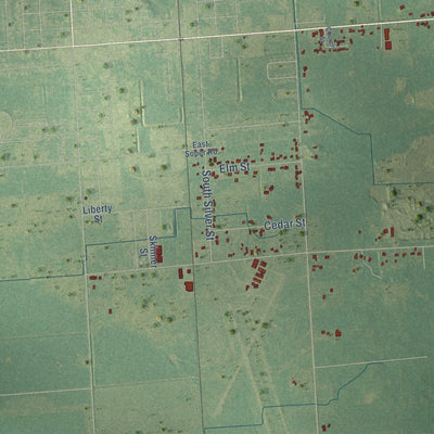 Close-up of the map of Verona, Michigan print showing street and building detail