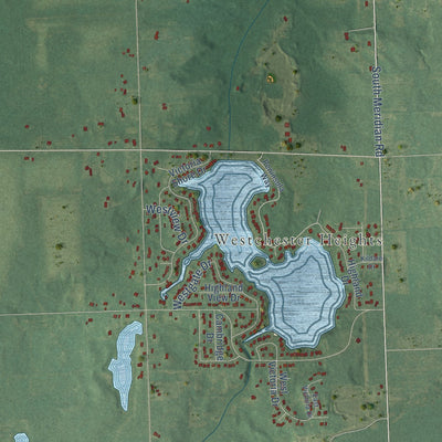 Close-up of the map of Victor, Michigan print showing street and building detail