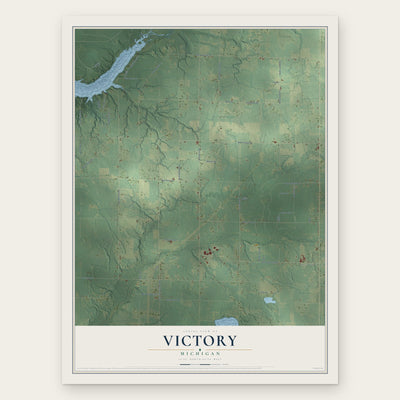 Victory, Michigan map print, the full design