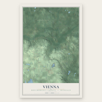 Vienna, Montmorency County, Michigan map print, the full design