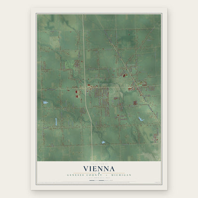 Vienna, Genesee County, Michigan map print, the full design