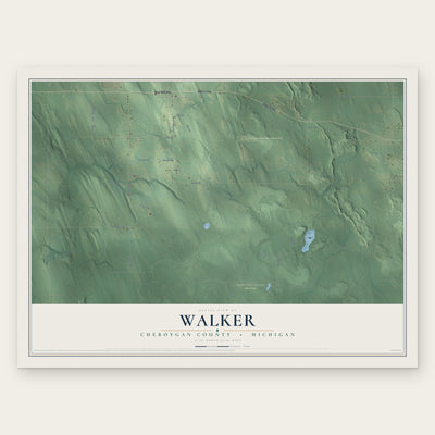 Walker, Cheboygan County, Michigan map print, the full design