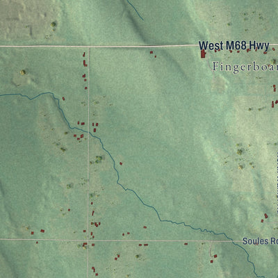 Close-up of the map of Walker, Cheboygan County, Michigan print showing street and building detail