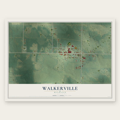 Walkerville, Michigan map print, the full design