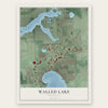 Walled Lake, Michigan map print, the full design