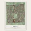 Warren, Macomb County, Michigan map print, the full design
