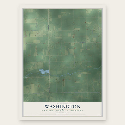 Washington, Gratiot County, Michigan map print, the full design