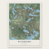 Waterford, Michigan map print, the full design