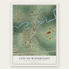 Watervliet, Michigan map print, the full design