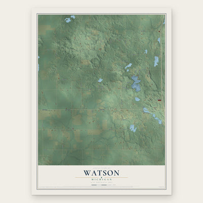 Watson, Michigan map print, the full design