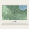 Waverly, Cheboygan County, Michigan map print, the full design