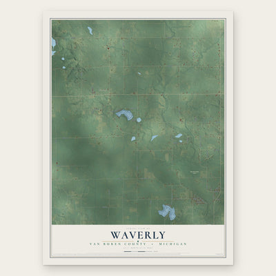 Waverly, Van Buren County, Michigan map print, the full design