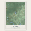 Wayne, Cass County, Michigan map print, the full design