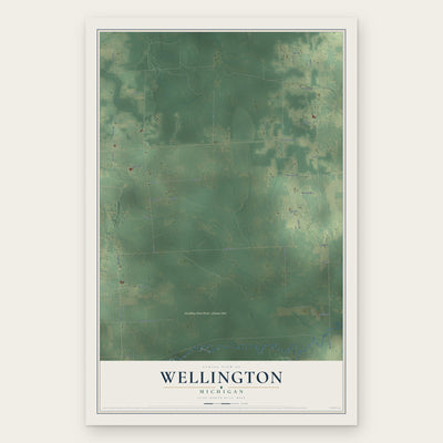 Wellington, Michigan map print, the full design