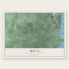 Wells, Delta County, Michigan map print, the full design