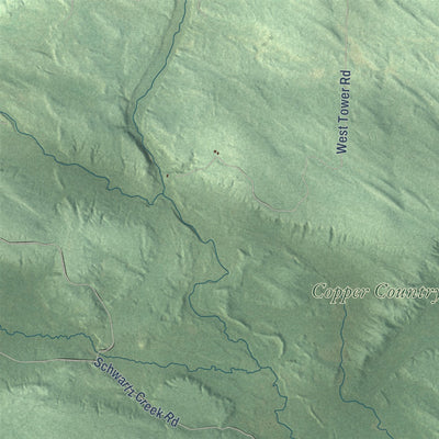 Close-up of the map of West Branch, Dickinson County, Michigan print showing street and building detail