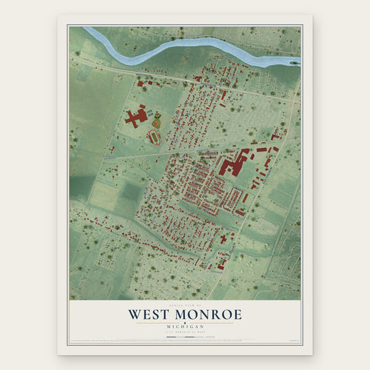West Monroe, Michigan map print, the full design