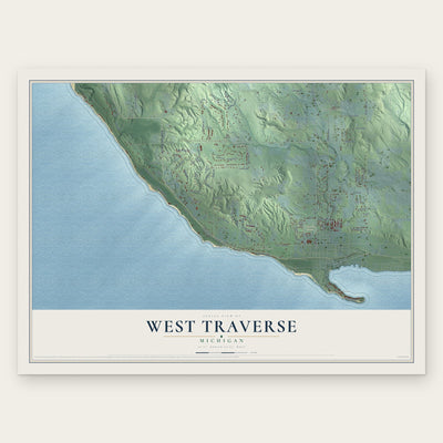 West Traverse, Michigan map print, the full design