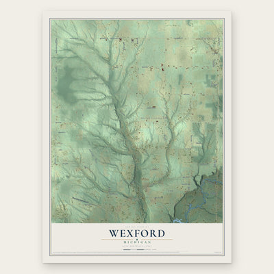 Wexford, Michigan map print, the full design