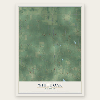 White Oak, Michigan map print, the full design
