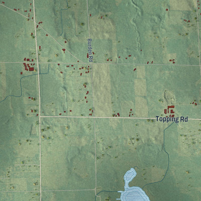 Close-up of the map of White Oak, Michigan print showing street and building detail