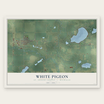 White Pigeon, St. Joseph County, Michigan map print, the full design